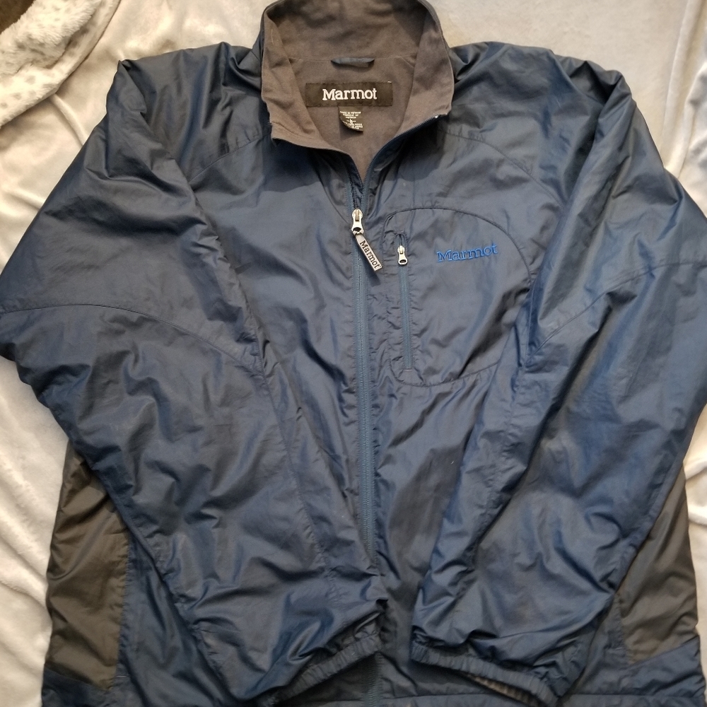Marmot blue/gray lightweight windbreaker Sz L